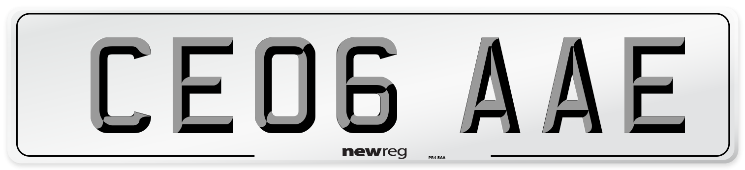 CE06 AAE Number Plate from New Reg